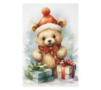 75x50cm/1000pcs Rompecabezas para Adolescentes Merry Tiny Bear Xmas Rompecabezas para Adultos Juego Práctico Desafío Difícil Ayuda A Ejercitar El Cerebro 75x50cm/1000pcs