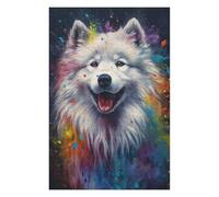 75x50cm/1000pcs Rompecabezas para Adolescentes Samoyed Painting Rompecabezas para Adultos Juegos Relajantes Mejora La Memoria Regalos De Cumpleaños Y Únicos 75x50cm/1000pcs