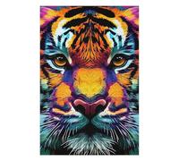 75x50cm/1000pcs Rompecabezas para Adolescentes Tiger Pop Art Animal Face Rompecabezas para Adultos Juguete Decoración De Pared Decoración del Hogar Desafiante De Completar 75x50cm/1000pcs