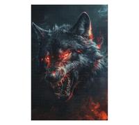 75x50cm/1000pcs Rompecabezas para Adolescentes Wild Evil Black Wolf Rompecabezas Juegos Divertidos Corte De Precisión Cumpleaños Y Navidad 75x50cm/1000pcs