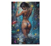 75x50cm/1000pcs Rompecabezas para Adolescentes Woman Under Waterfall Rompecabezas para Adultos Análisis Práctico del Juego Y Lógica para Cumpleaños, Navidad 75x50cm/1000pcs