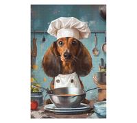 75x50cm/1000pcs Rompecabezas para Adultos Chef Dachshund Rompecabezas para Adultos Juego De Ingenio Corte De Precisión Difícil Y Desafiante 75x50cm/1000pcs