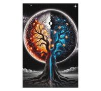 75x50cm/1000pcs Rompecabezas para Adultos Cosmic Tree of Fire and Ice Rompecabezas para Adultos Juguetes DIY Difíciles Cumpleaños Y Navidad 75x50cm/1000pcs