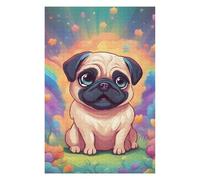 75x50cm/1000pcs Rompecabezas para Adultos Cute Pug Rompecabezas para Adultos Juego Práctico Una Obra De Arte Cumpleaños Y Navidad 75x50cm/1000pcs