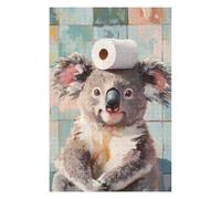 75x50cm/1000pcs Rompecabezas para Adultos Koala with Toilet Paper Rompecabezas para Adultos Juego Familiar Desafío Difícil Interacción Entre Padres E Hijos 75x50cm/1000pcs