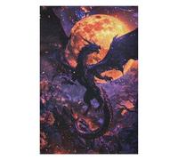 75x50cm/1000pcs Rompecabezas para Adultos Purple Dragon Full Moon Rompecabezas para Adultos Juegos Familiares Montaje De Patrones Cumpleaños Y Navidad 75x50cm/1000pcs