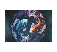 75x50cm/1000pcs Rompecabezas para Adultos Rompecabezas Colorful Koi Fish Yin Yang Art Rompecabezas para Adultos Juegos Relajantes Una Obra De Arte Diversión En Casa Actividades, 75x50cm/1000pcs