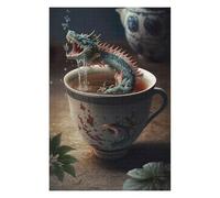 75x50cm/1000pcs Rompecabezas para Adultos Tea Dragon in Cup Rompecabezas para Adultos Juegos Familiares Alivia El Estrés 75x50cm/1000pcs