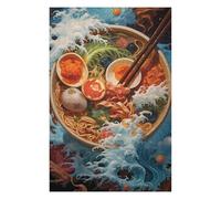 75x50cm/1000pcs Rompecabezas para Adultos Wave Off Kanagawa Ramen Rompecabezas para Adultos Juego Práctico Pero Divertido Y Humorístico 75x50cm/1000pcs