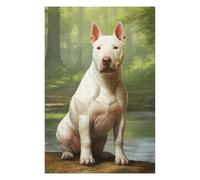 75x50cm/1000pcs Rompecabezas para Adultos White Bull Terrier Rompecabezas para Adultos Juegos De Relajación Corte De Precisión Interacción Entre Padres E Hijos 75x50cm/1000pcs