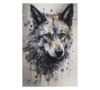 75x50cm/1000pcs Rompecabezas para Adultos Wolf Beauty Black Ink Rompecabezas para Adultos Juego De Ingenio Corte De Precisión Difícil Y Desafiante 75x50cm/1000pcs