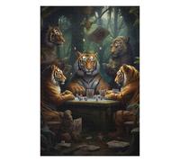 75x50cm/1000pcs Rompecabezas - Tigers Playing Poker in The Jungle-1 Rompecabezas para Adultos Juegos Familiares Que Mejoran La Memoria Oferta como Regalos para Toda La Familia 75x50cm/1000pcs