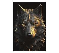 75x50cm/1000pcs Rompecabezas Wolf Gold Black Animals Rompecabezas para Adultos Juegos Relajantes Mejora La Memoria Cumpleaños Y Navidad 75x50cm/1000pcs