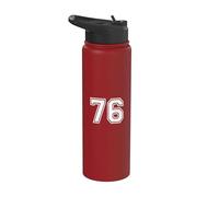76 Número setenta y seis equipos Deportes Grunge Varsity Matching Stainless Steel Insulated Water Bottle