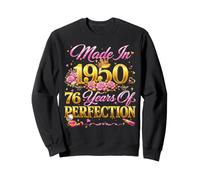 76 Year Old Made in 1950 Retro Floral 76th Birthday Women Sudadera