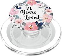 76 Years Loved 76th Birthday Floral 76 Year Old Men Women PopSockets PopGrip para MagSafe