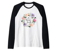 76 Years Loved 76th Birthday Floral 76 Years Loved Women Camiseta Manga Raglan