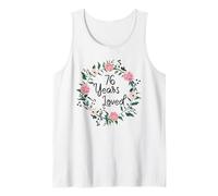 76 Years Loved Men Women Floral 76 Year Old 76th Birthday Camiseta sin Mangas