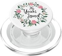 76 Years Loved Men Women Floral 76 Year Old 76th Birthday PopSockets PopGrip para MagSafe