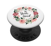 76 Years Loved Women Men 76 Years Old 76th Birthday PopSockets PopGrip Adhesivo