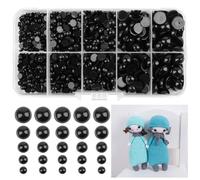 760 cuentas semicirculares negras, perlas negras con parte trasera plana, 4/5/6/8/10 mm, perlas semicirculares para manualidades, cristales para manualidades, joyería, ojo de muñeca, decoración de