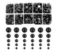 760 perlas negras semiredondas, 4/5/6/8/10 mm, perlas pequeñas con parte trasera plana, perlas para hacer ganchillo, bisutería y ojo de muñeca, decoración de boda, accesorios para uñas de pelo
