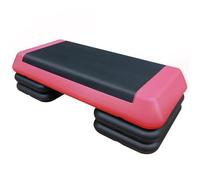76cm/28.5" Adjustable Workout Aerobic Stepper in Fitness & Exercise Step Platform Trainer Red Black with 4 Risers