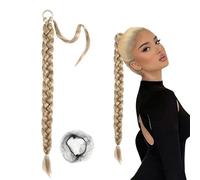 76cm Extensión de Cola de Caballo Trenzada con Goma Integrada - Pelo Sintético Premium para Cola de Caballo Natural Trenza Envolvente para Bodas y Uso Diario