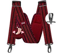 77 pulgadas Correa de Hombro, Correa de Bolsa Universal con Cojín Fijo Ultra Grueso y Hebillas de Doble Equilibrio para Bolsa de Hombro, Equipaje, Cámara, Bandolera, etc - Telar jacquar rojo negro