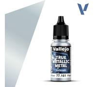 Vallejo Pintura True Metallic Metal 161-18ML Aerógrafo, Color Plata Estéril, Acabado Homogéneo, Sin Dilución Necesaria, Ideal para Modelismo y Manualidades