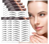 77Pairs 4D Hair-Like Eyebrow Tattoo Stickers Waterproof Natural Fake Stickers, Long Lasting Eyebrow Grooming Shaping Perfect for Women and Girls (A-09 Black)