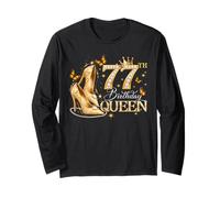 77th Birthday Queen 77 and Fabulous 77 Years Old Women Girls Manga Larga