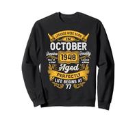 77th Birthday The Real Legends October 1948 77 Years Old Men Sudadera