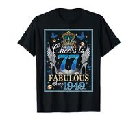 77th Birthday Women Cheers to 77 Years Fabulous Since 1949 Camiseta