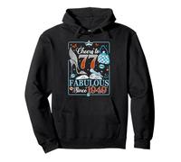 77th Birthday Women Cheers to 77 Years Fabulous Since 1949 Sudadera con Capucha