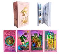 78 cartas de tarot con guía, cartas de tarot rosa para principiantes, juego de barajas de tarot impermeables de PVC, mazos de cartas de juego estándar de adivinación