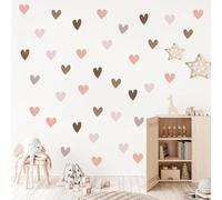 78 pegatinas de pared con forma de corazón boho para habitación infantil, decoración bohemia, para salón, dormitorio, habitación de bebé
