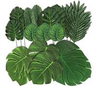 78 Piezas de 7 Tipos de Hojas Tropicales Artificiales de la Selva, Hojas de Safari, Decoraciones para Fiestas Hawaianas, decoración de Fiesta Hawaiana, Playa, cumpleaños, decoración de Fiesta Luau