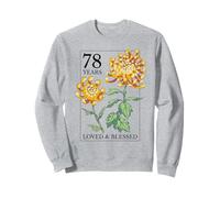 78 Years Loved and Blessed - Sello Floral para cumpleaños número 78 Sudadera