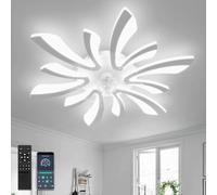 78cm Ventilador de Techo con Luz Ultra Silencioso Lampara Ventilador Techo con Mando Regulable 6 Velocidades DC Verano/invierno Plafon Iluminacion Ventilador Moderna para Dormitorio Salón,Blanco