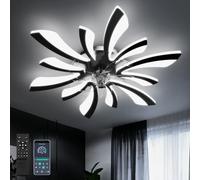 78cm Ventilador de Techo con Luz Ultra Silencioso Lampara Ventilador Techo con Mando Regulable 6 Velocidades DC Verano/invierno Plafon Iluminacion Ventilador Moderna para Dormitorio Salón,Negro