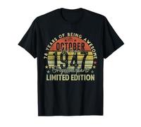 78th Birthday Gifts Vintage October 1947 78 Years Old Men Camiseta