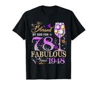 78th Birthday Queen Blessed by God 78 Fabulous Since 1948 Camiseta