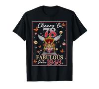 78th Birthday Women Cheers to 78 Years Fabulous Since 1948 Camiseta