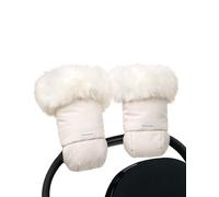 7AM Enfant - Guantes térmicos para cochecito, manoplas anticongelantes para manillar, calentadores de manos repelentes al agua para clima frío, forro de felpa (piel blanca y beige jaspeado)