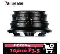 7artisans 10mm F3.5 APS-C lente gran angular enfoque Manual galleta protrait paisaje fotografía lente para Sony A7 Fuji X-T30 Nikon Z5 BLACK