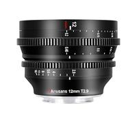 7artisans 12 mm T2.9 Lente de Cine de Gran Apertura APS-C Ultra Gran Angular, Lente de Cine de Enfoque Fijo Manual de Baja distorsión Compatible con Canon RF Mount EOS R, Red, R3, R5, R6, R7, R10, RP