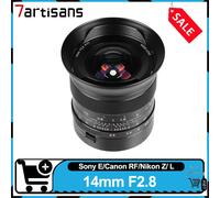 7artisans 14mm F2.8 Full Frame Ultra gran angular enfoque Manual lente principal lente de cámara de distorsión casi para Sony Canon Nikon black