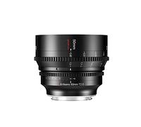 7artisans 50mm T2.0 cámara de Cine de Marco Completo de Gran Apertura Compatible con Montaje Canon RF, Enfoque Manual cámara de Cine de Baja distorsión sin Espejo para Canon, Black