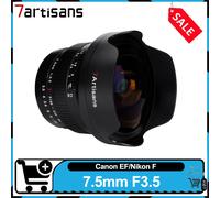 7artisans 7,5 mm F3.5 APS-C Ultra gran angular enfoque manual ojo de pez DSLR lente de cámara para Canon EF Nikon F